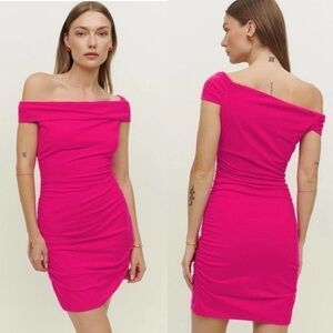 NWT Reformation Raydon Mini Dress Corvette Barbie Pink Size Medium | Barbie | M